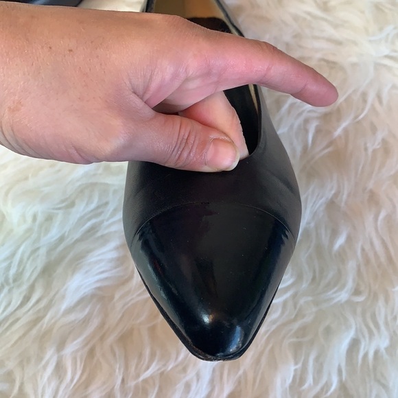 EVAN Picone Black Patent Feather Construction Pointed toe Pump Size 10 - Picture 13 of 15